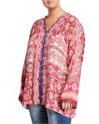 High-low Floral-print Blouse,
