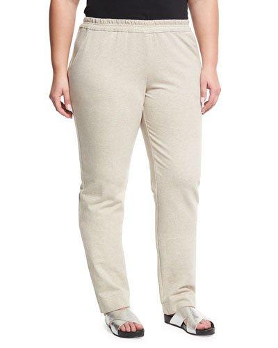 Straight-leg Stretch Pants, Khaki,