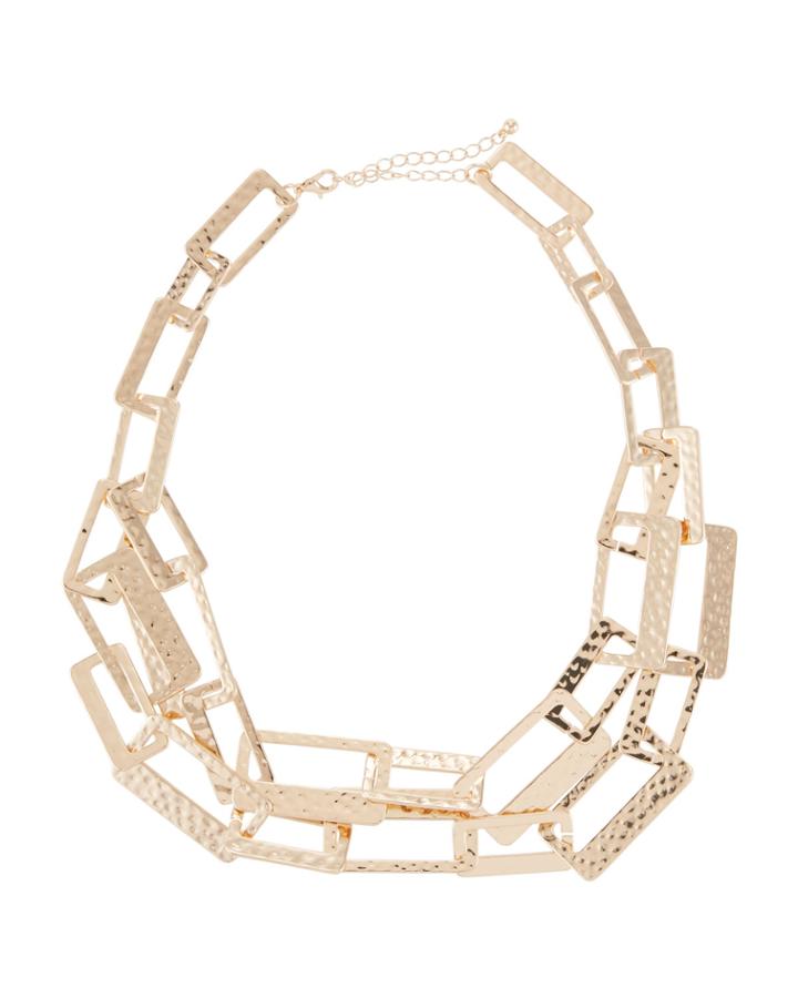 Graduated Square-link Necklace