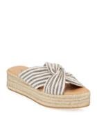 Knotted Fabric Platform Slide Espadrilles