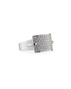 14k White Gold 7-row Diamond Ring, 0.85tcw,