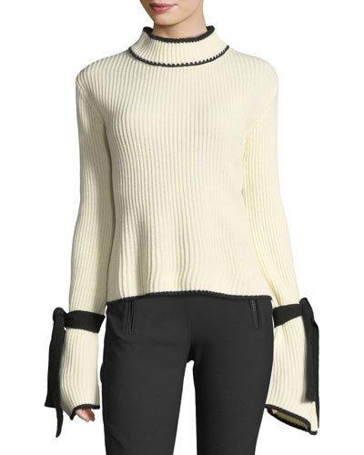 Lovely Bell-sleeve Ribbed