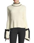 Lovely Bell-sleeve Ribbed
