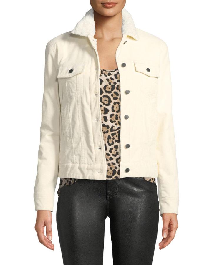 Sherpa-lined Corduroy Jean Jacket