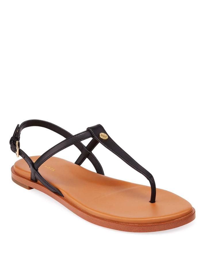 Flora Leather Thong