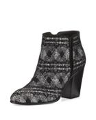 Nicky Glitter 80mm Bootie, Argento/nero