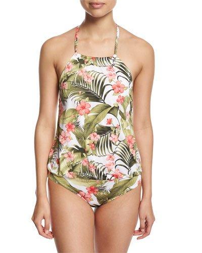 Beau High-neck Blouson One-piece Swimsuit,