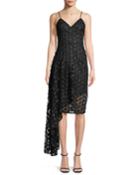 Antonia Stretch Daisy Lace Asymmetric Cocktail Dress