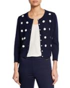 Embroidered Polka-dot Cardigan