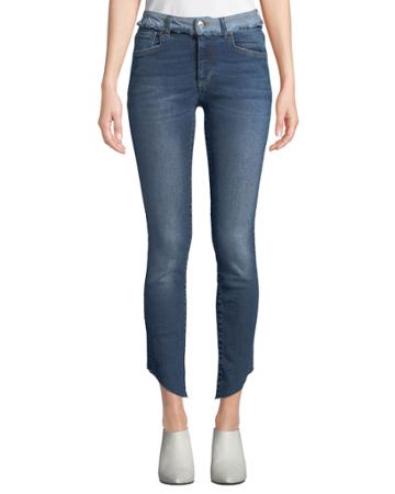 Loren Dilone Skinny Cropped Asymmetric Jeans