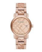 38mm The City Rose Golden Stainless Steel Bracelet Watch