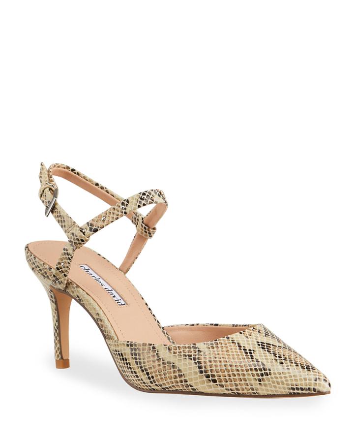 Authority Snake-print Slingback Pumps