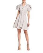 Haylee Striped Shirt Dress W/ Belt