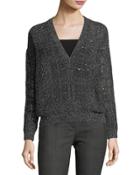 Cashmere-blend Thin-knit Sparkle Pullover