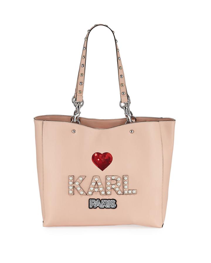 Shugg Pearly Logo Studded Tote Bag
