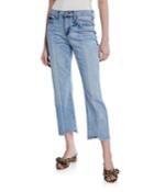 Dezi Mid-rise Seamed Uneven Ankle Jeans