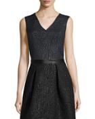 Sleeveless Animal-print Jacquard Top