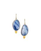 One-of-a-kind Drop Earrings W/ Granulation, Kyanite