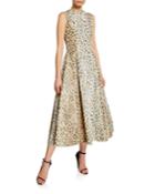 Sleeveless Leopard-print Silk
