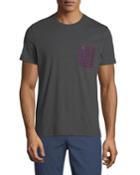 Men's Gingham Flannel-pocket T-shirt