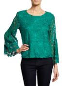 Floral Lace Top W/ Bell