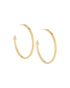 Classic 24k Gold-dipped Titan Hoop Earrings, White