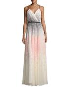 Butterfly Ombr&eacute; Maxi Dress, White Pattern