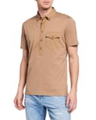Men's Slim Cotton Polo Shirt W/ Chest Pocket