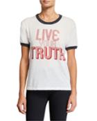 Live Your Truth Short-sleeve Contrast-trim Tee