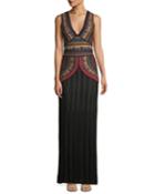 Intarsia Sleeveless Floor-length Tank Dress