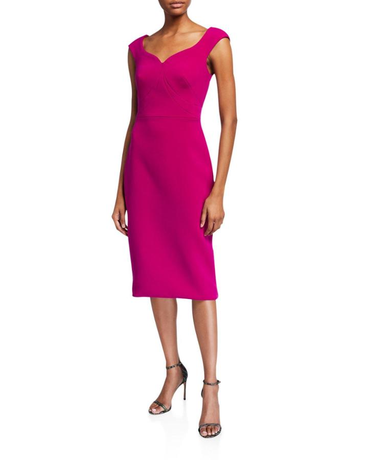 Bonded Crepe Cap-sleeve Dress