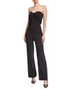 Strapless Bow-front Crepe Jumpsuit