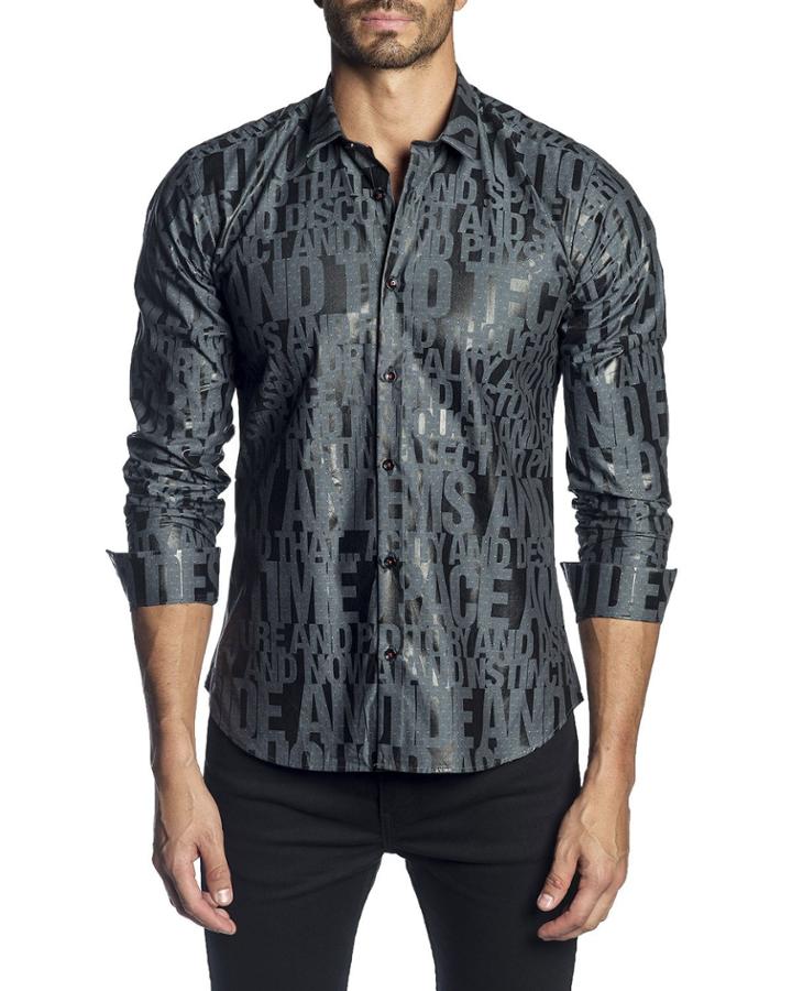 Men's Semi-fitted Words Print
