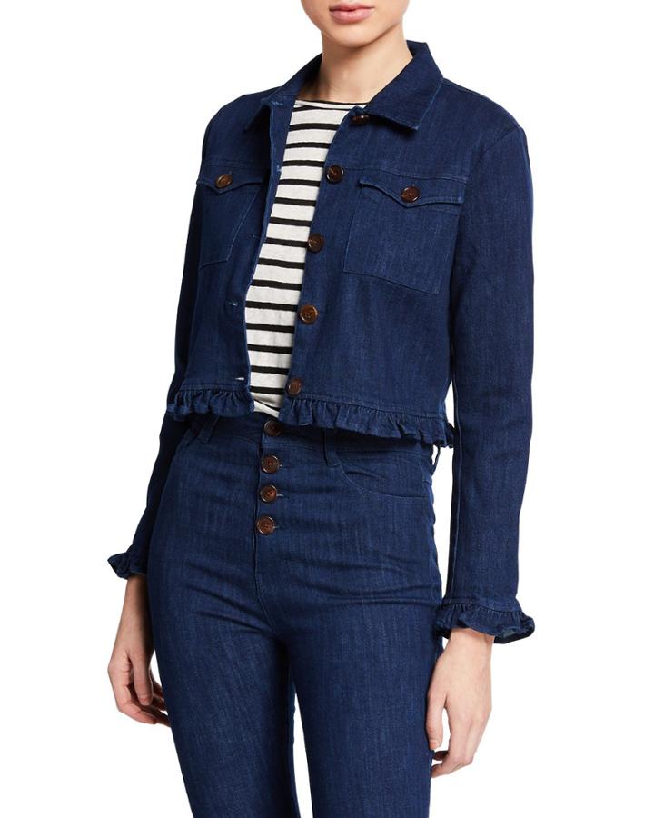 Heather Ruffle Denim Jacket