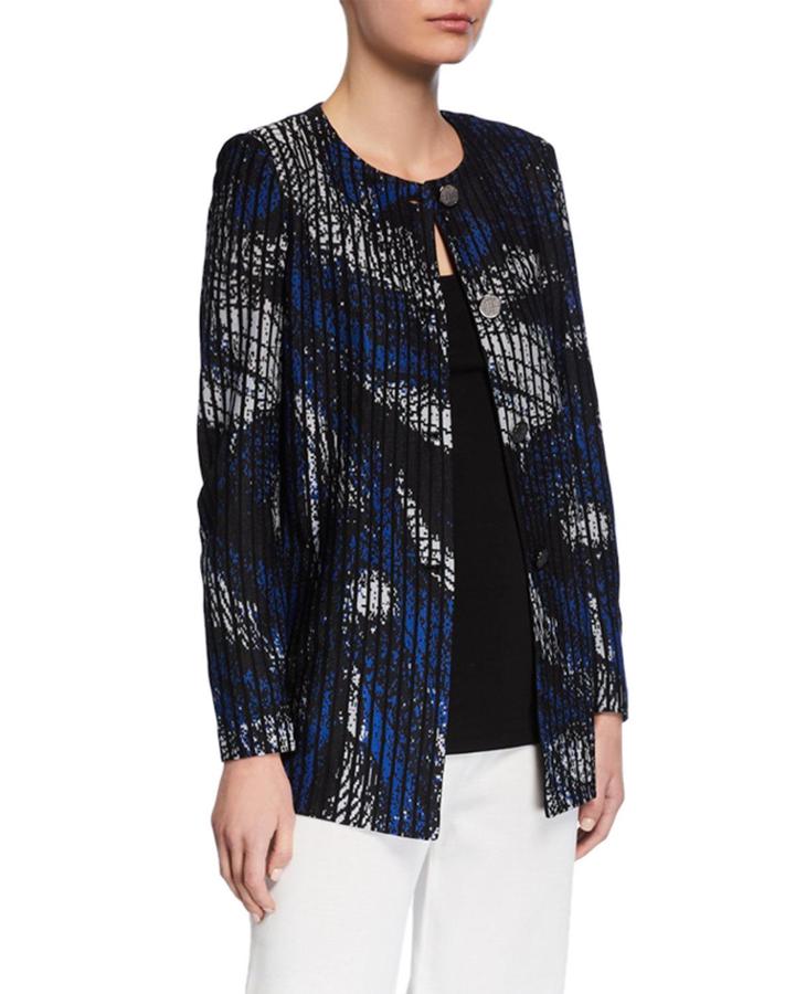 Petite Brushstroke Button-front Jacket