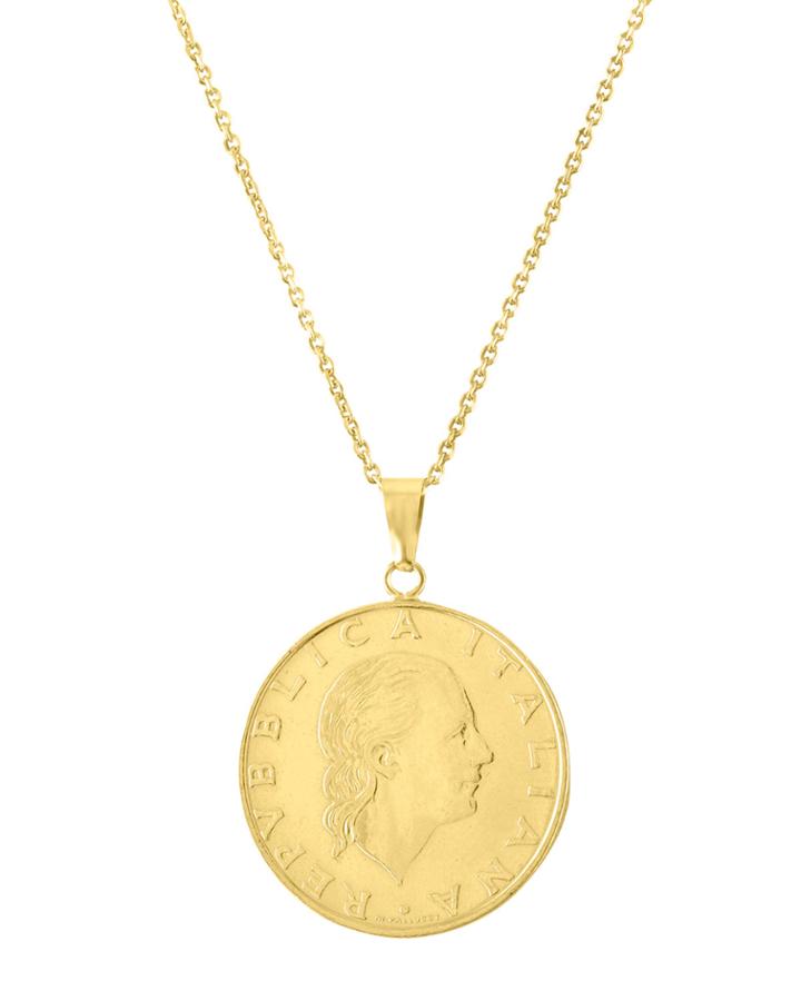 14k Italian Gold Coin Necklace