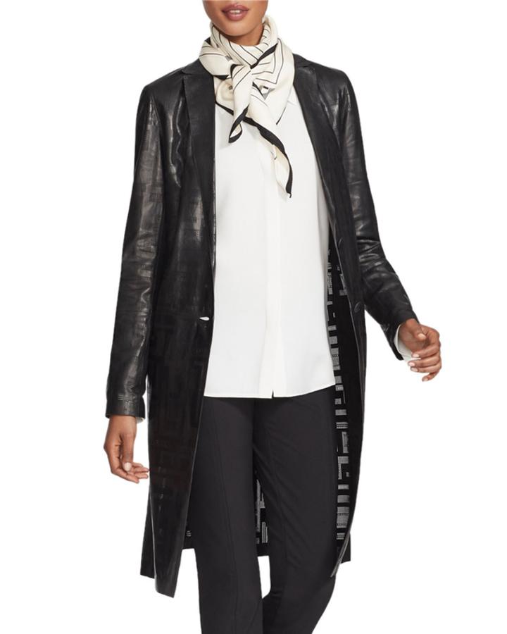Jobelle Glazed Weightless Lambskin Leather Trench Coat
