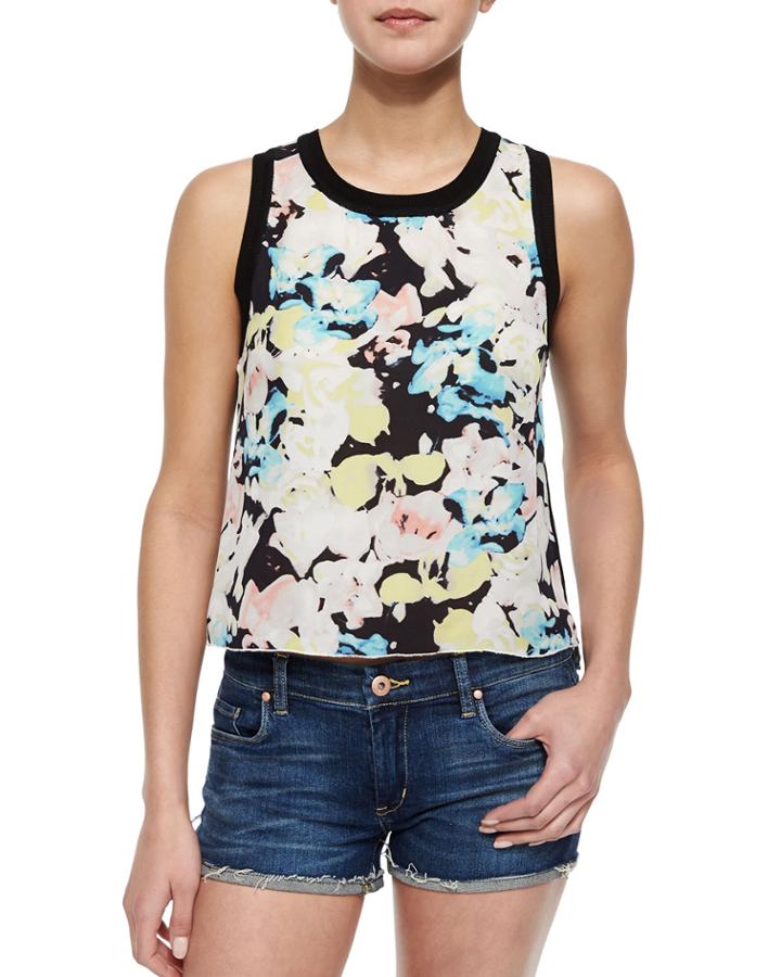 Parker Miller Floral-front Knit Top, Women's, Size: