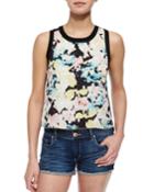 Parker Miller Floral-front Knit Top, Women's, Size: