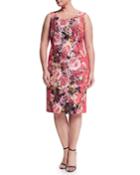 Dolcetto Floral-print Sheath Dress W/ Sleeves,