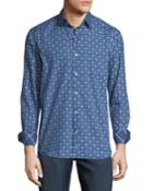 Men's Long-sleeve Medallion-print Woven