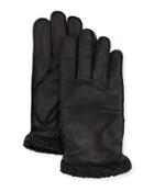 Men's Goatskin Gloves W/faux-sherpa