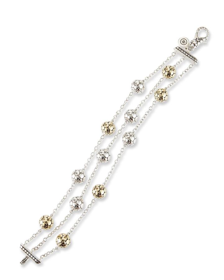 Dot Three-row Multi Station Bracelet