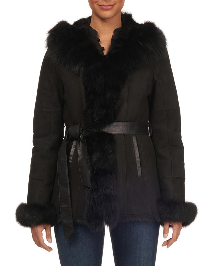 Toscana Lamb Fur Parka With Fox Fur Trim
