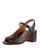 Cheryl 2 Leather Chunky-heel Mary Jane Pumps