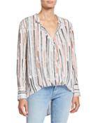 Cailen Stripe-print High-low Top