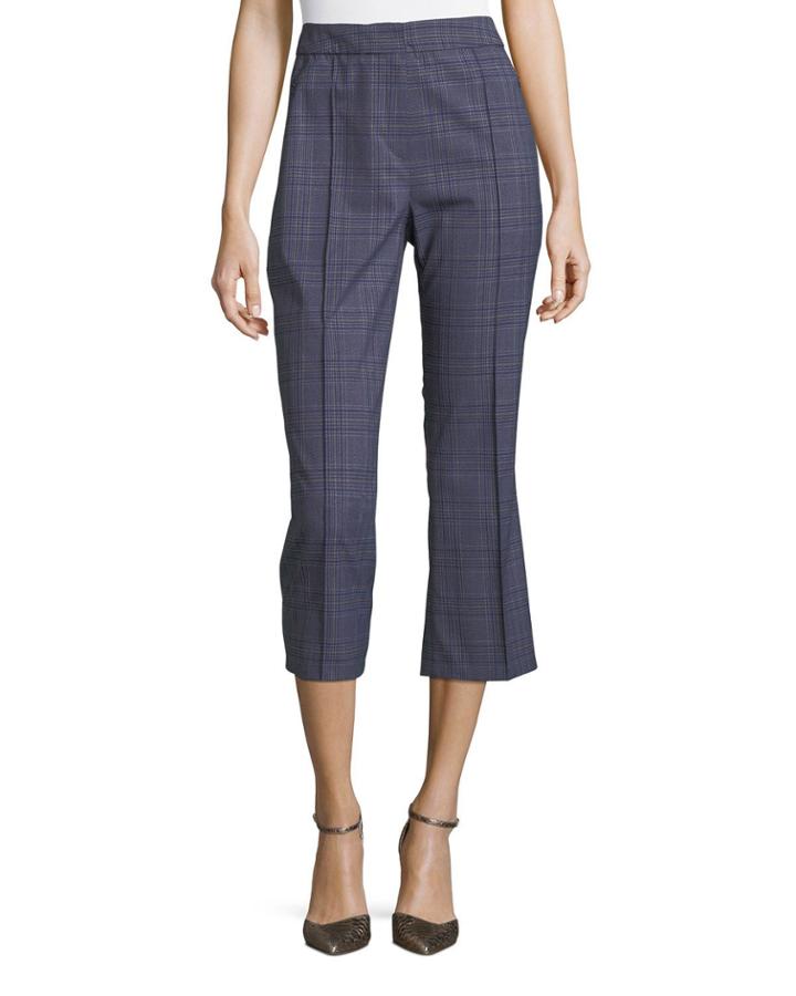 Lisa Two-tone Plaid Crop Pants