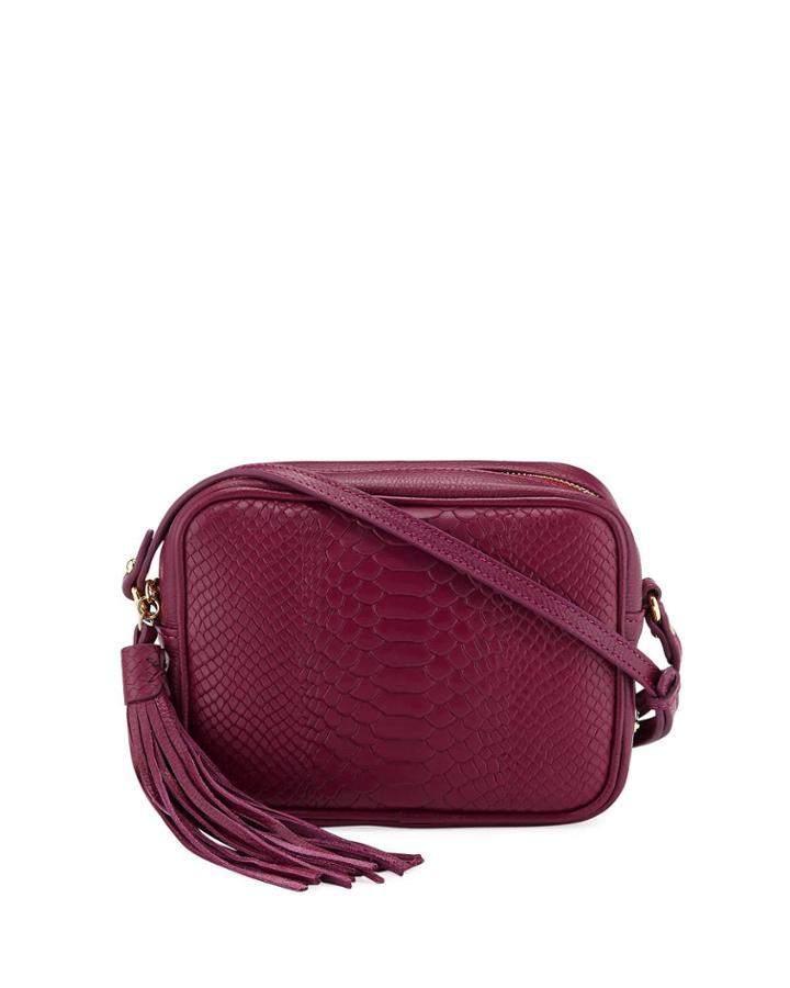 Madison Embossed Python Leather Crossbody Bag