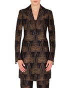 Todd Button-front Fruit Of Vienna Metallic-jacquard Coat