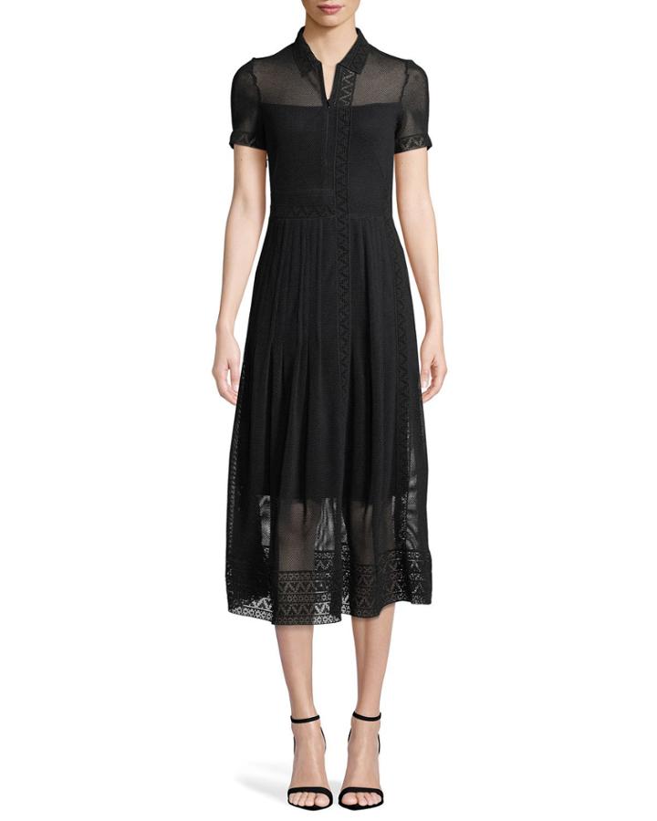 Short-sleeve Geometric Lace